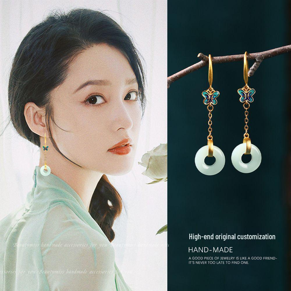 Geometrische Ohrringe im antiken Stil: Elegantes Design für Damen-Qipao-Accessoires