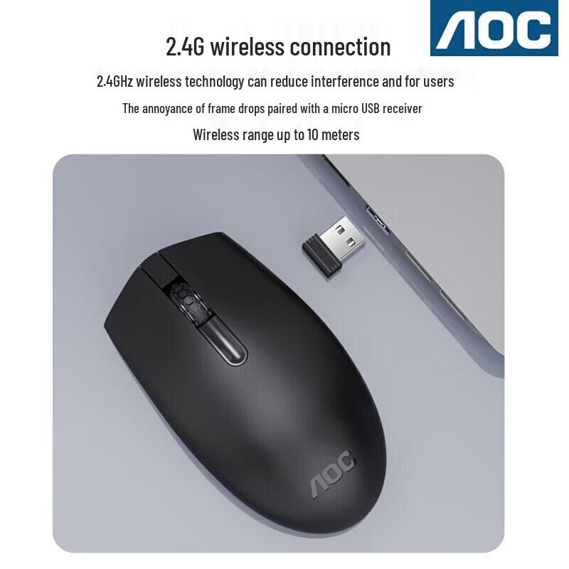 AOC KM220 Wireless Keyboard and Mouse Combo with Mouse Pad