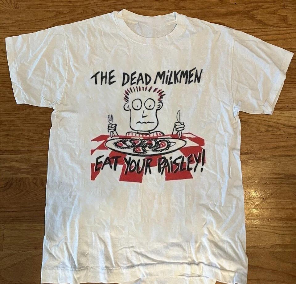 

Хлопковая футболка The Dead Milkmen Eat Your Paisley для мужчин и женщин Размеры от S до 5 3XL