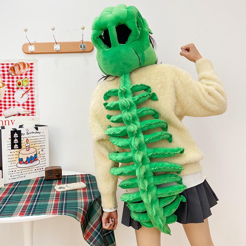 Chinese Dinosaur Park Skeleton Plush Headgear Toy - Funny Dino-themed Birthday Gift