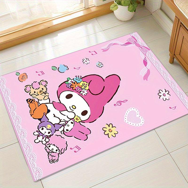 

1 шт. Розовый коврик My Melody с цветочным узором - Милый мультяшный декор для дома, офиса, уличный ковер, идея подарка Ideaz189 60cm by 90cm