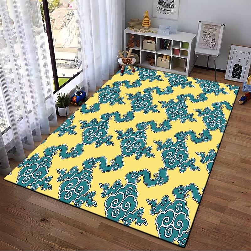Blue Cloud Pattern Rug Non-slip rug suitable for living room and bedroom sofas