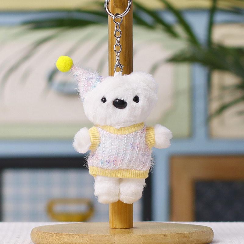 Plush Bear Keychain With Cute Mini Hat For Bag Decoration And Collectors
