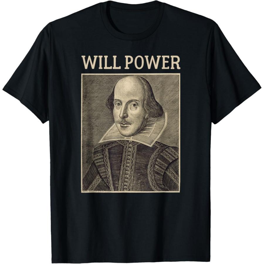 Shakespeare Will Power Literature Vintage Shakespeare Poster T-Shirt XXXXXL чёрный