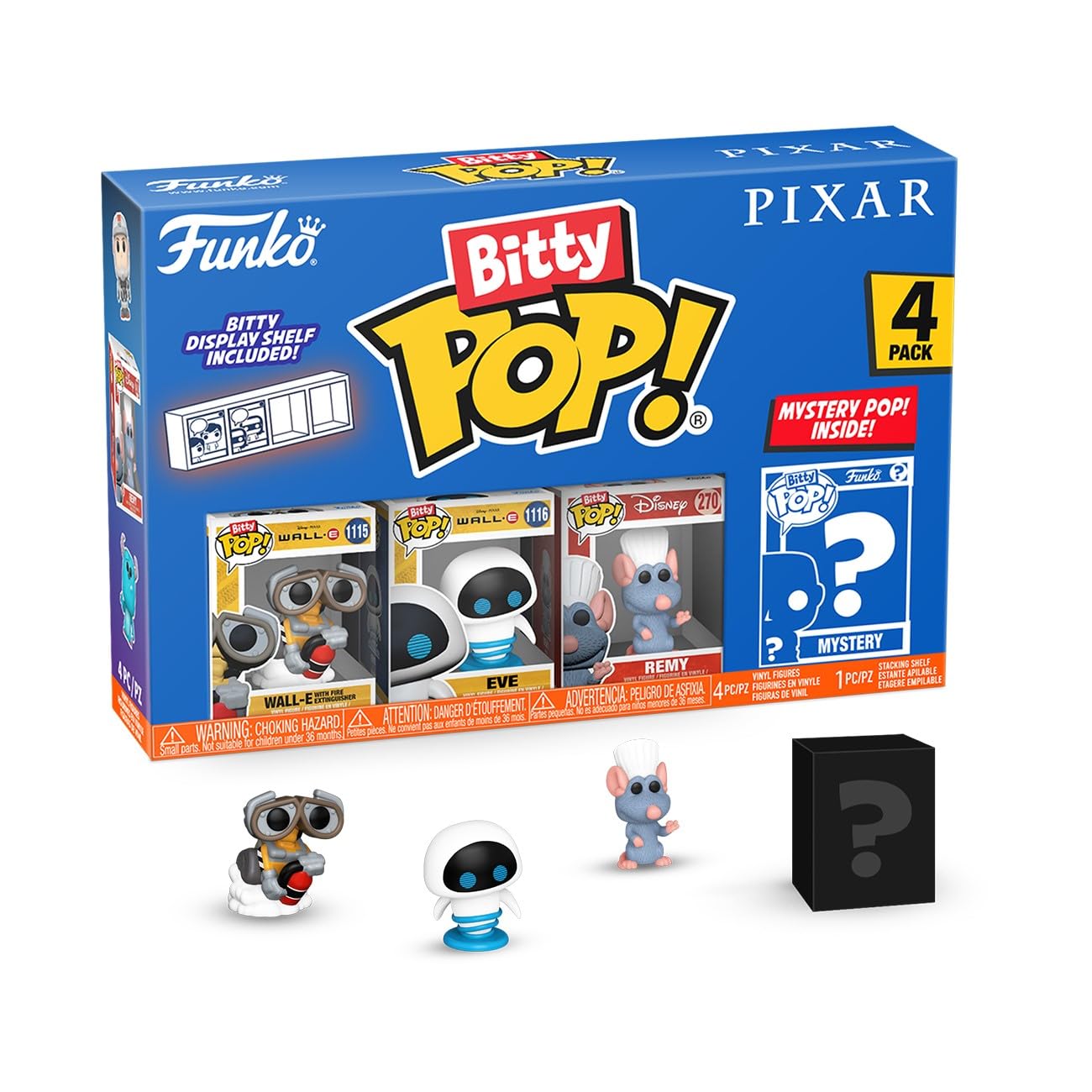 

Funko Pop Pixar Мини Коллекционные Игрушки и Фигурки Mystery Chase Могут Удивить Минифигурка-сюрприз Дюйм Коллекция Pixar Bitty Набор из 4 штук - ВАЛЛ-И, ЕВА,