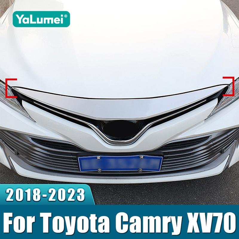 For Toyota Camry XV70 LE XLE 2018      Car Front Hood Bonnet Grill Grille Bumper Lip Molding Mesh Trim Cover