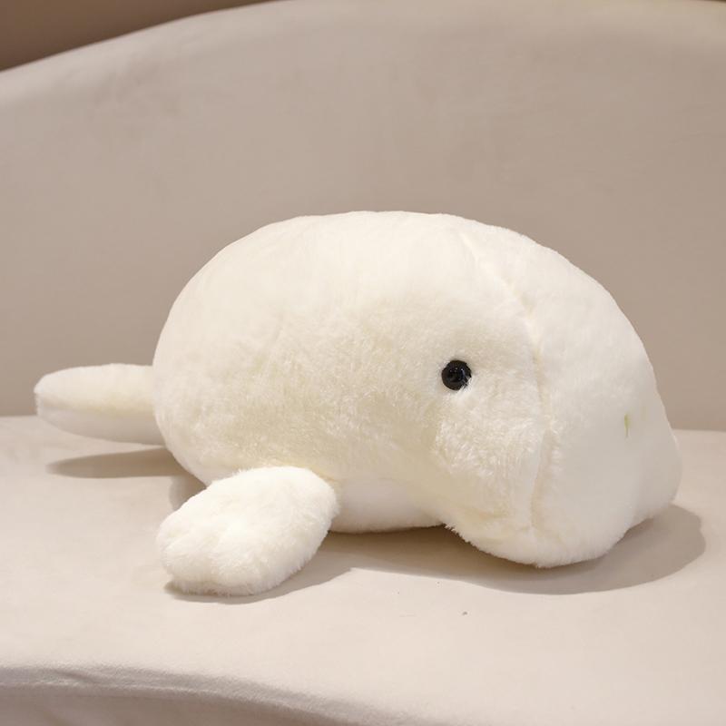 Kawaii Manatee Plush Toy Cute Anime Dugong Stuffed Doll Lifelike Sea Cow Simulation Soft Plushie Gift 40cm белый