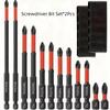 12/24Pcs Magnetic Screwdriver Bit Set With Anti Slip Shockproof Hexagonal Handles Suitable For Various Tools