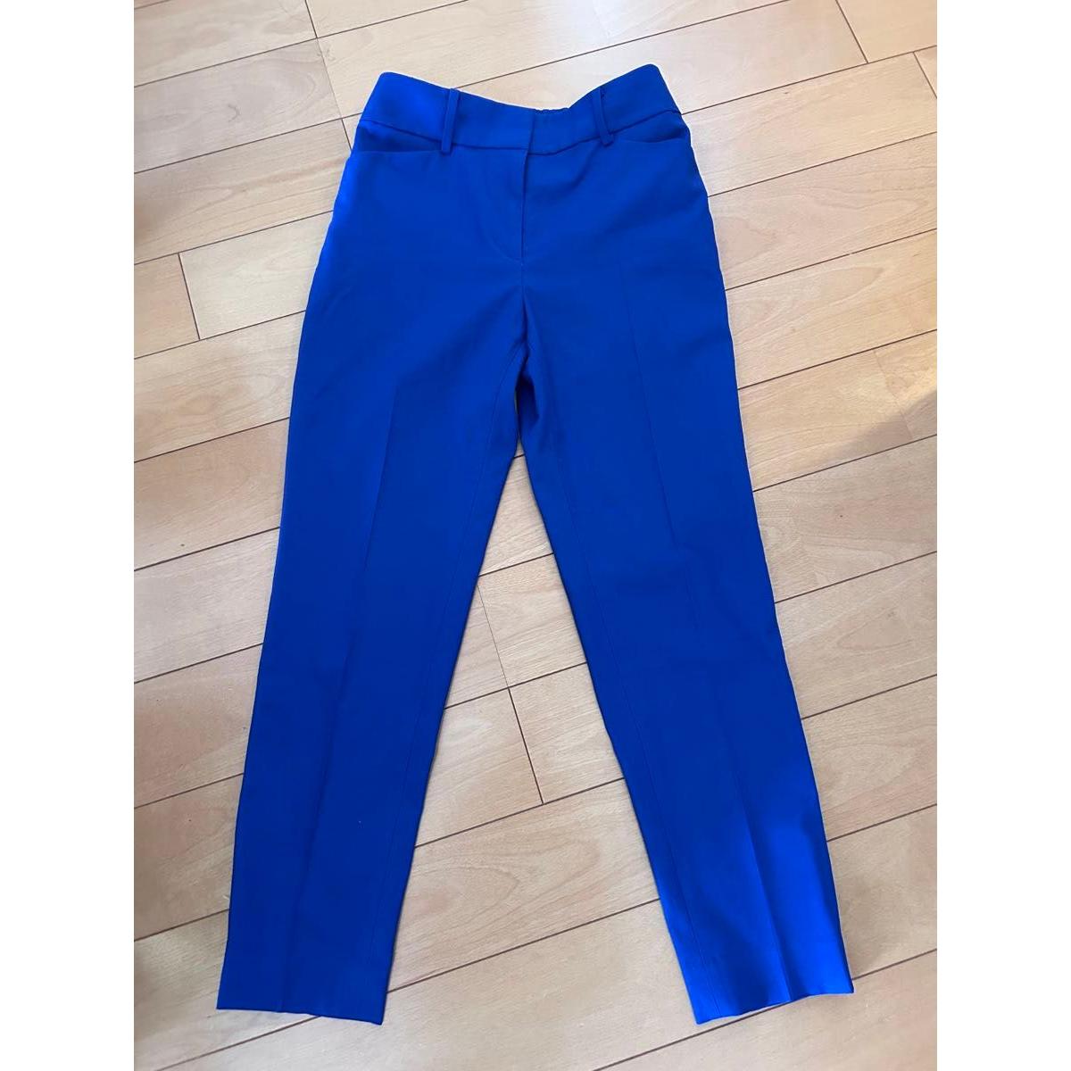 PLST Linen Straight Pants XS Blue