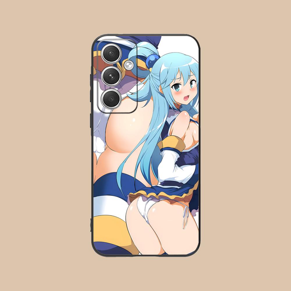 Konosuba Aqua Mobile Phone Case for Samsung Galaxy S25 S24 S23 S22 S21 S20 Note20 Plus FE Ultra Colour Protective Luxury Cover