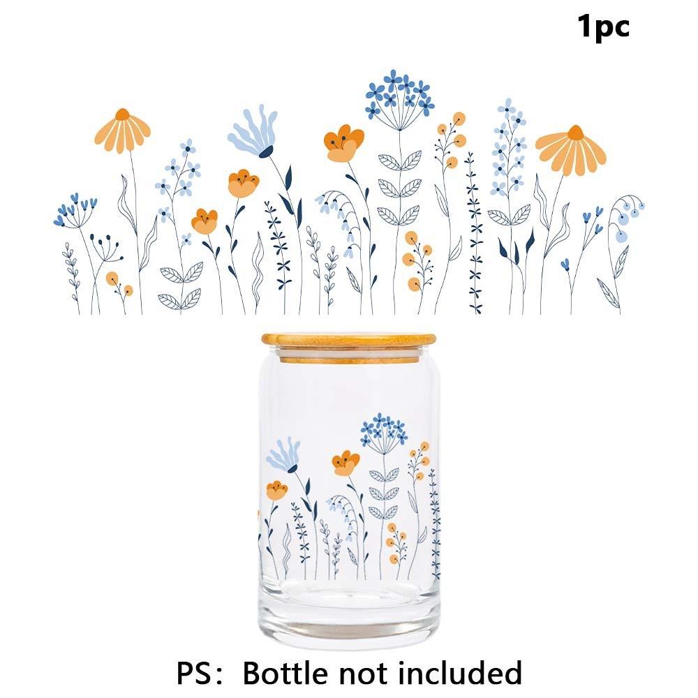 And Flower Flower Pattern Water Cup Transfer Sticker For Home Office Decor