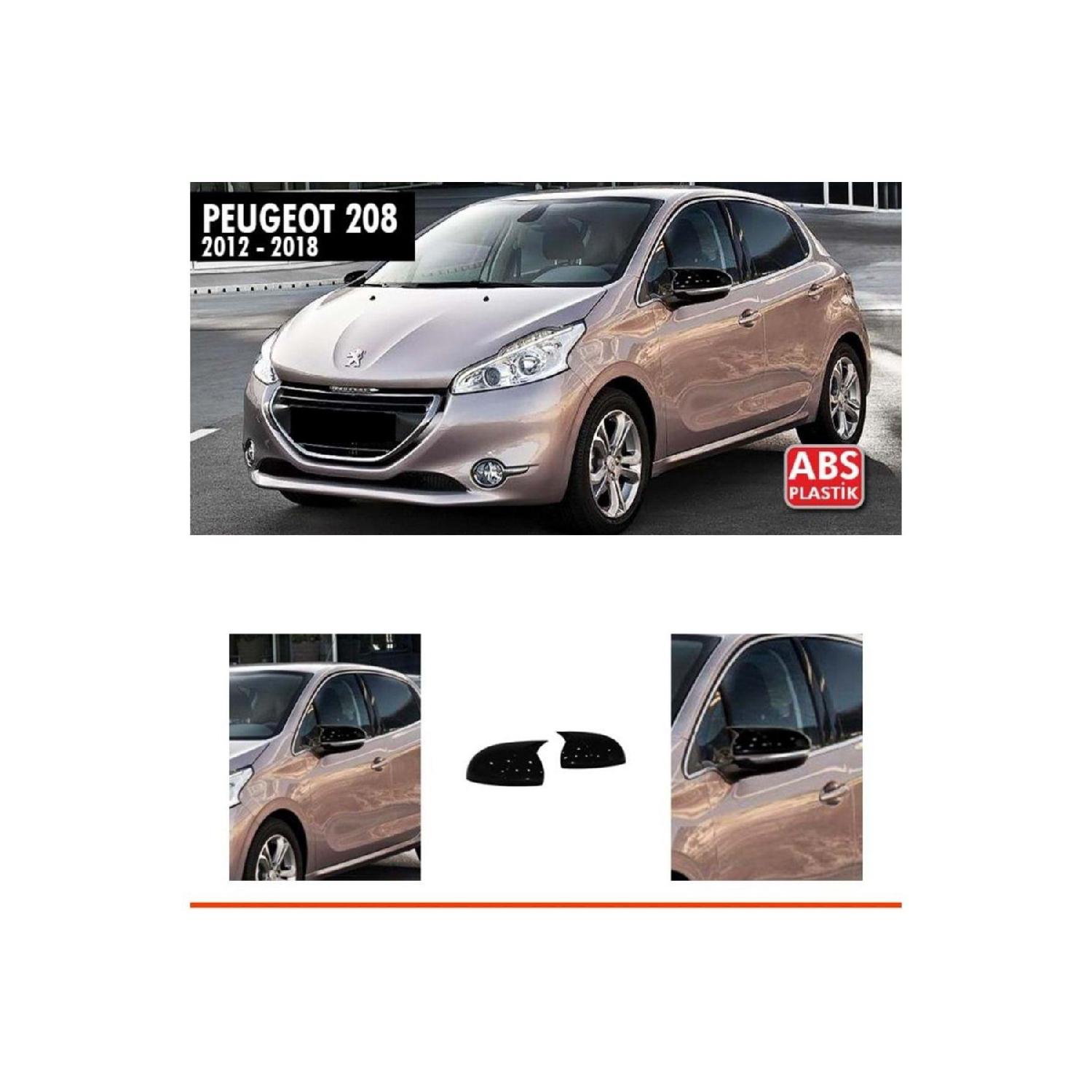 

For Peugeot 208 Batman Bat Mirror Cover Piano Black / 2012 - 2018