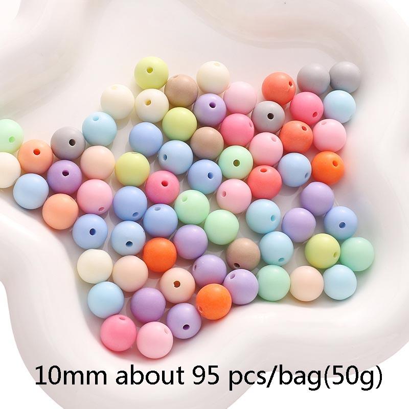 Handmade Beads 6-16mm Acrylic Mixed Colors Mixed Batch Frosted Round Beads Handmade Diy Hand Stringing Beads Jewelry Accessories Material Package
