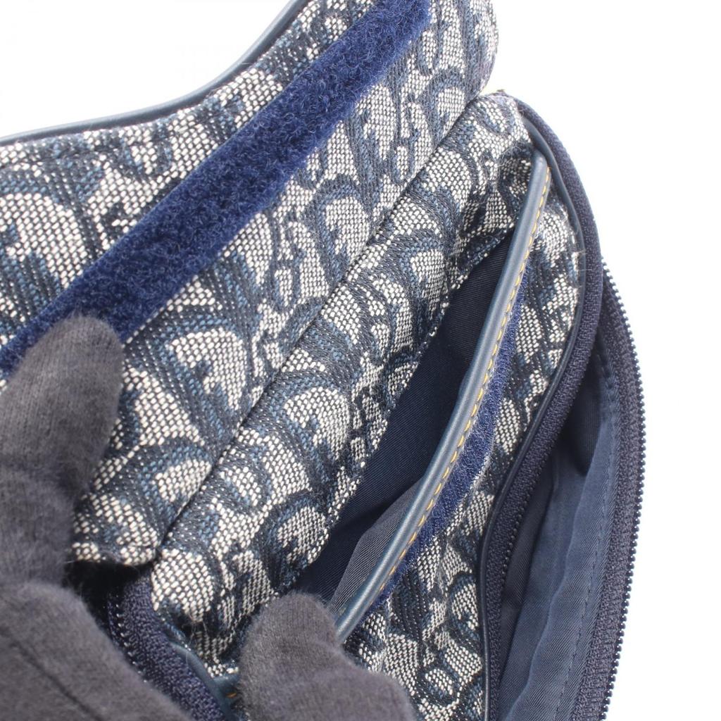 Used Dior Saddle Pouch Mini Trotter Pouch MC1928 canvas leather Navy Beige Used Women