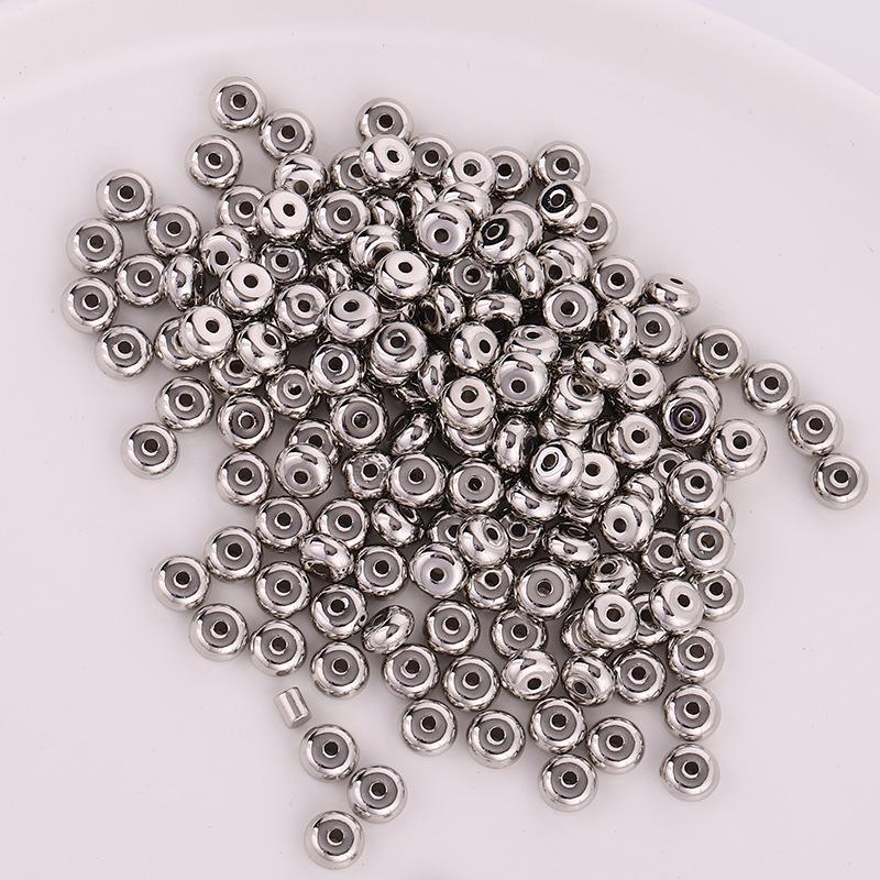 

Пластиковые бусины ABS с гальваническим покрытием CCB для самостоятельного изготовления ювелирных изделий - разделительные бусины для браслетов и ожерелий 4x6mm, pack of 200