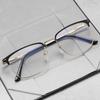 New TR90 Metal Half Frame Anti Blue Light Reading Glasses Fashion Square Semi Rimless Eyewear for Men Computer Goggles