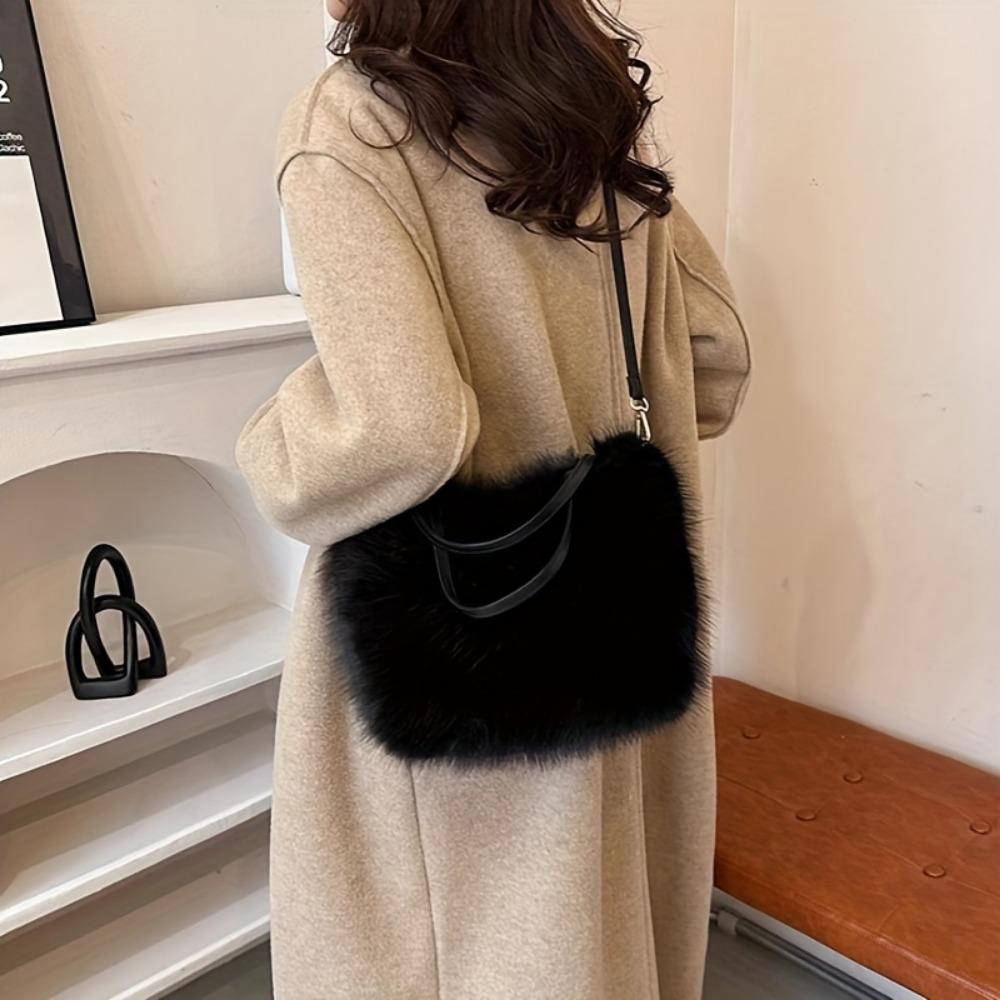 Modische Handtasche aus Kunstfell für Damen, multifunktionale und modische Handtasche, geeignet für Herbst und Winter, diagonal oder über einer Schulter zu tragen