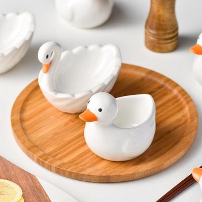 50ML Little Swan Duck Ceramic Bowl Dining Table Decoration Salad Bowl Snack Bowl Tableware Kitchen Supplies Children's Tableware
