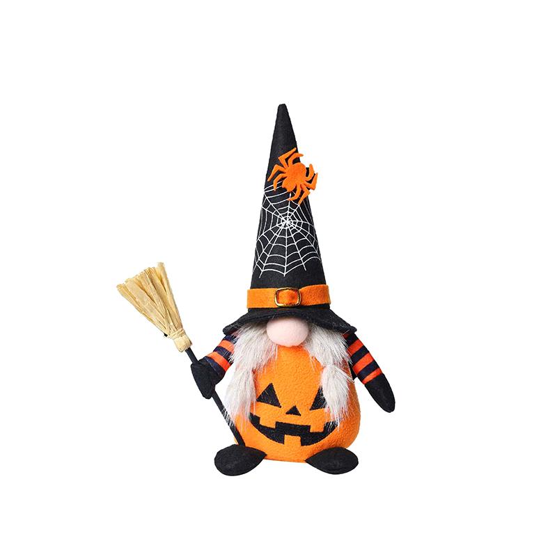 Halloween Gnome Decorations,Handmade Pumpkin Bat Ornaments Swedish Tomte Nordic Plush Elf Doll Nisse Adorable Gnome
