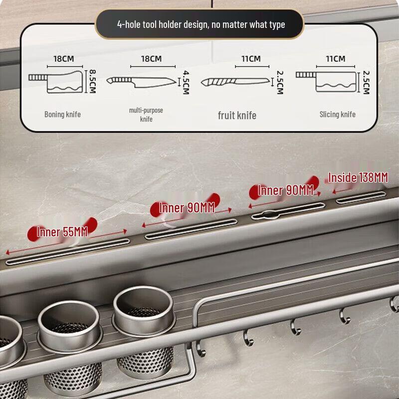 Wandmontiertes Küchenaufbewahrungs-Organizer-Regal