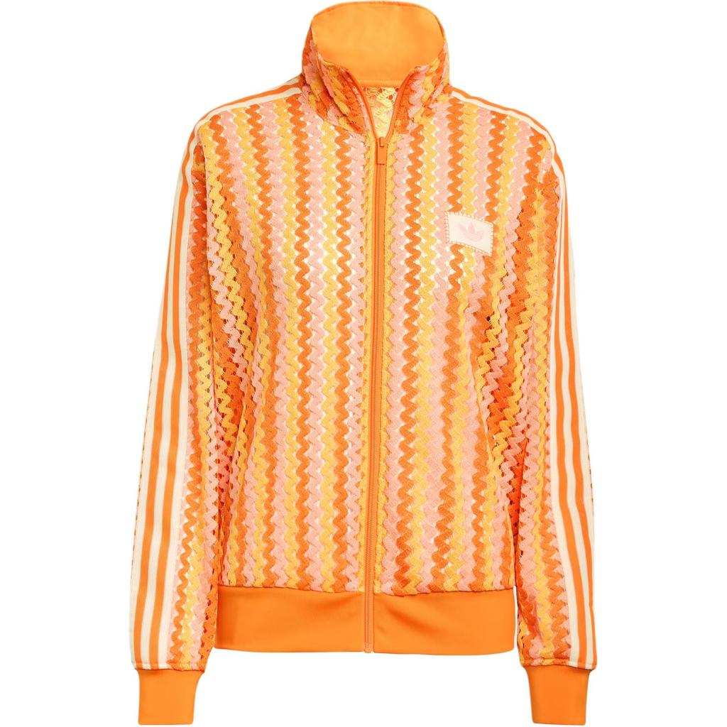 Adidas Originals Three Stripe Stand Collar Zip Jacket Women Jacket Half-Sun-Orange KC0748