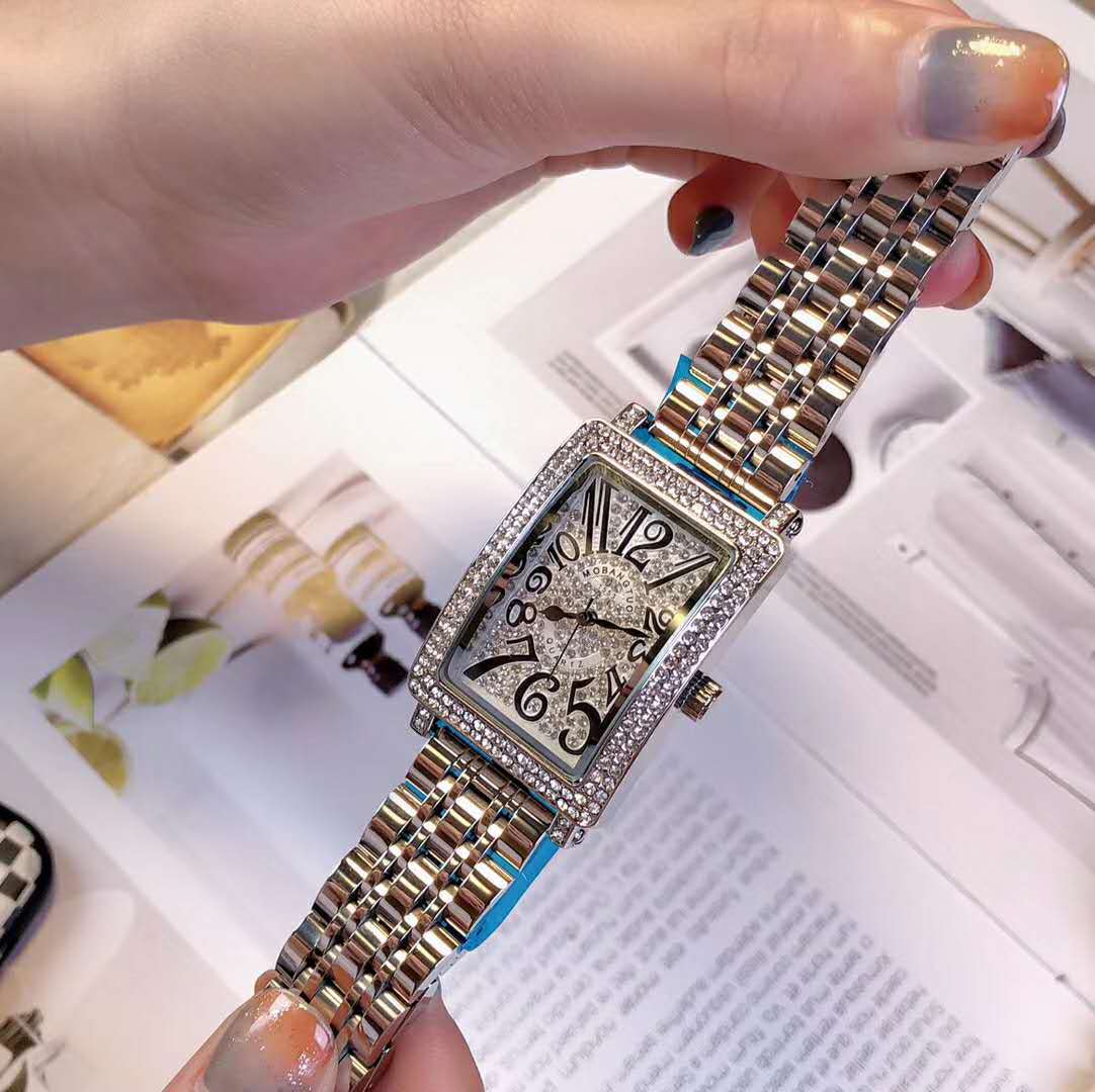 Watch Ladies Fashion Retro Steel Belt Digital Rectangle Bracelet Tide Diamond Watch