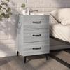 VidaXL Bedside Table Nightstand Bedside Cabinet Bedside Wardrobe with Storage Bedroom Sonoma Grey 817325