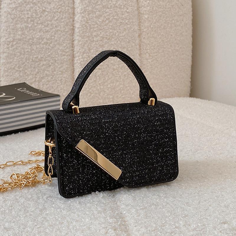 Trendy Mini Handbag For Women Stylish Casual Korean Fashion Pu Shoulder Bag In Gold Black Pink Silver