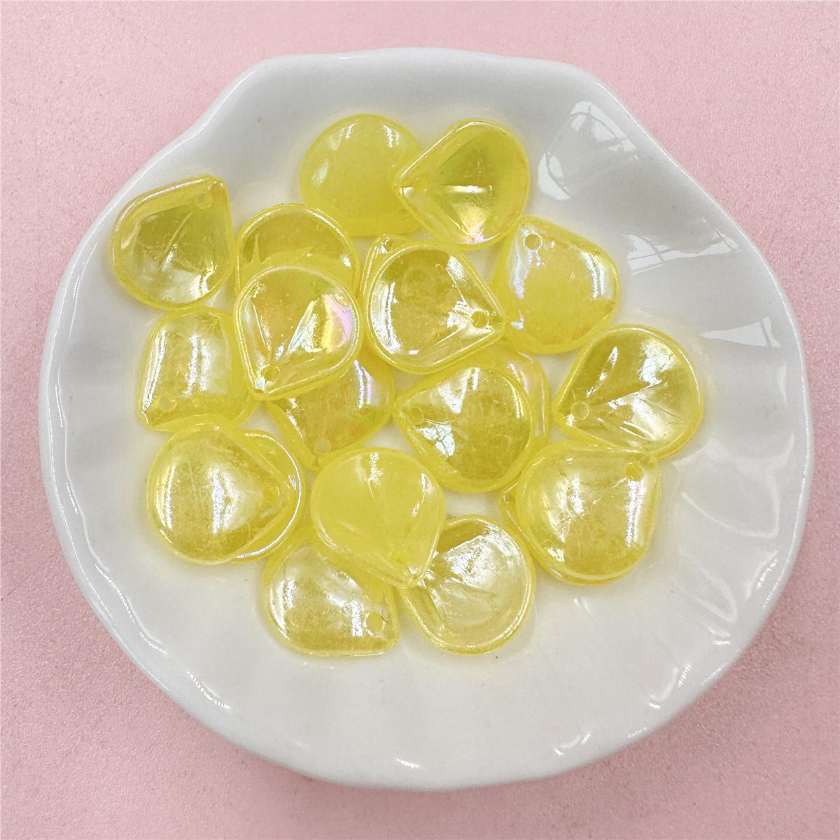 

13,5*14,8 мм 20 шт. Акриловые AB цвета лепестки цветов бусины кулон DIY шпилька серьги браслет аксессуары для изготовления ювелирных изделий жёлтый