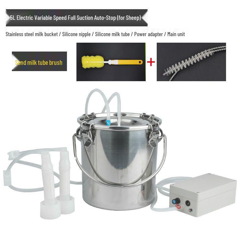 Electric Milking Machine for Cows & Sheep: Pulsating, Speed Adjustable, Fully Automatic, Compact for Home Use