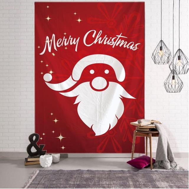 Świąteczny gobelin Prezenty świąteczne kominek Święty Mikołaj Choinka gobelin pokój akademik dekoracja wnętrz wisząca na ścianie