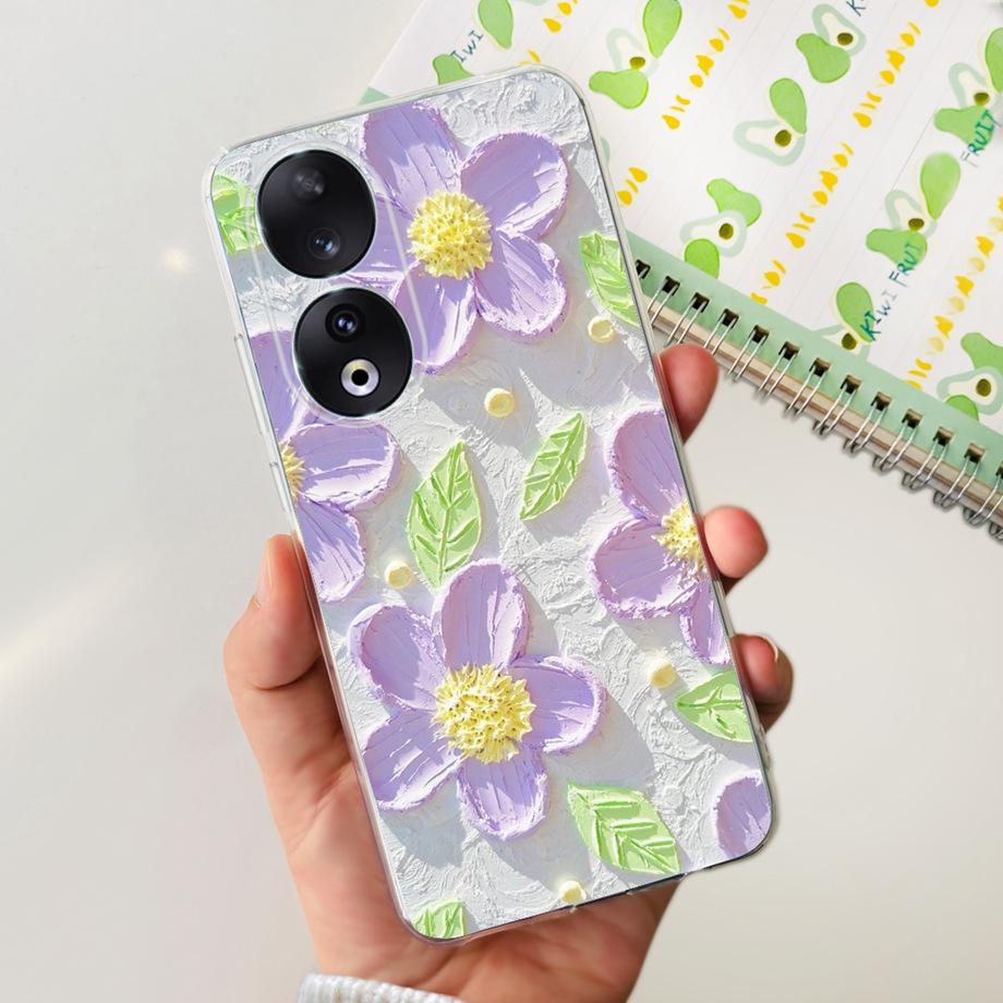 Para Honor 90 / Honor 90 Lite 90 Pro 90 Smart Case Funda de Silicona Suave Elegante de Lujo Hermosa Flor de Cerezo Fundas Tapa Transparente