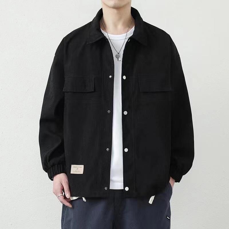 Jacke Herren Frühling und Herbst Amerikanischer Lockerer Top Herren Trendmarke Lässig Hübsch Revers Jugendjacke Herren