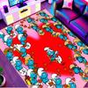 Blue Smurfs Print Rug, Washable Floor Carpet, For Entryway Dorm Laundry Room Office Study, Home Decor Birthday Christmas Gift