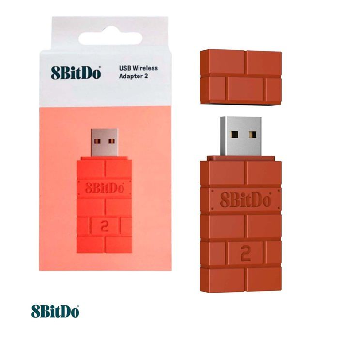 8Bitdo Adaptateur Wireless USB Version 2 pour Windows/Raspberry Pi/Steam Deck/Xbox/PS5/Nintendo Switch