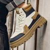 Herrenstiefel Herbst und Winter High-Top Freizeitschuhe Dicksohle Rutschfest Mode Jugend Komfort Outdoor-Stiefel Britische Arbeitsstiefel