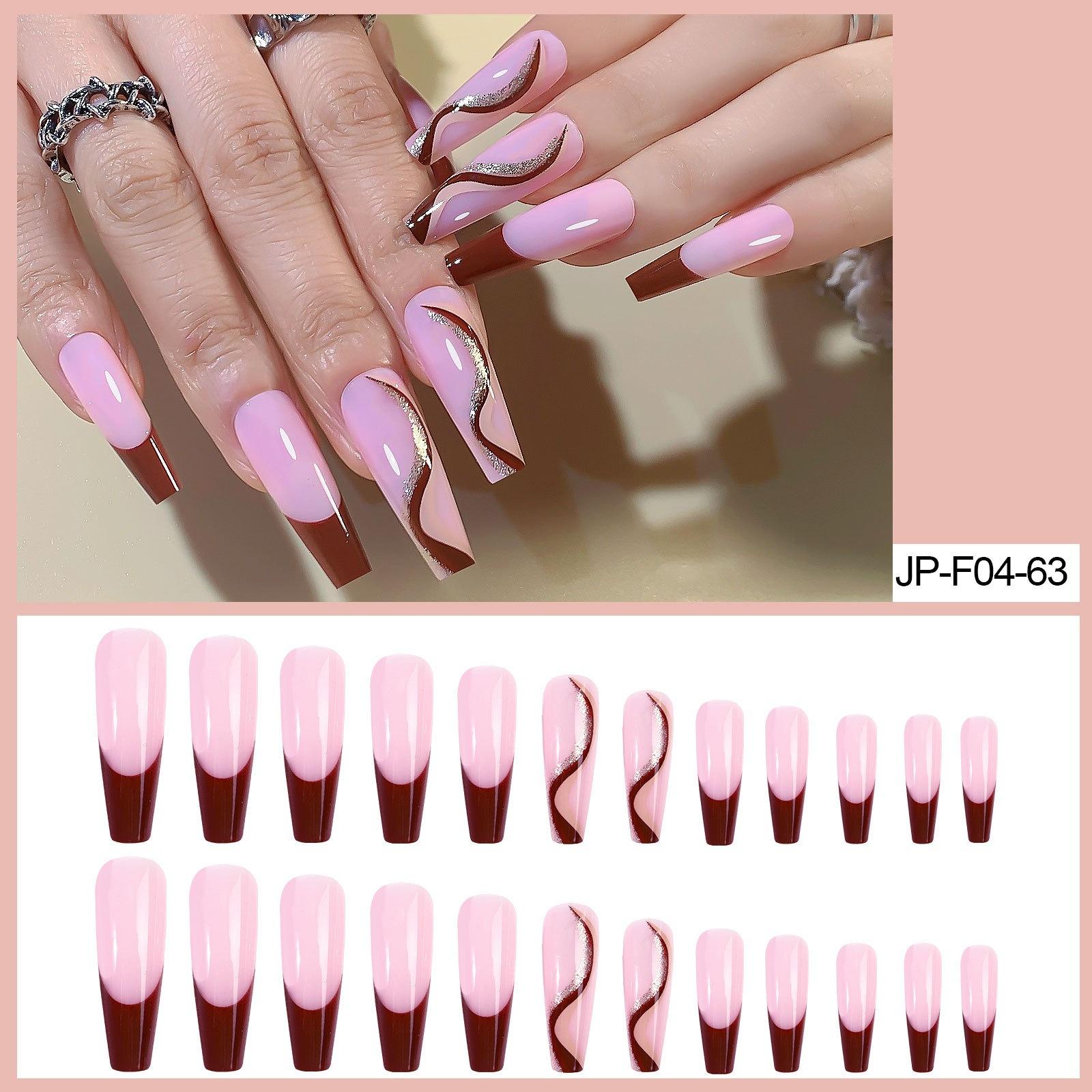 

Extra-long Flat-head Ballet Armor Pink French Striped Trapezoidal Coffin Armor