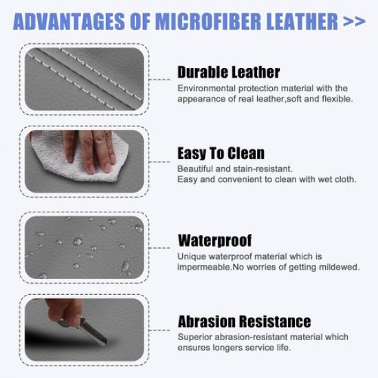 Car Center Console Lid Armrest Cover Microfiber Leather for Acura TSX 09-14 Gray