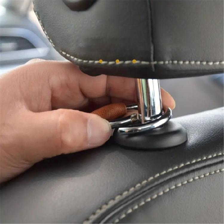 Instants Mount Car Back Hangers Leather Materials Storage Solution for Travel Accessory