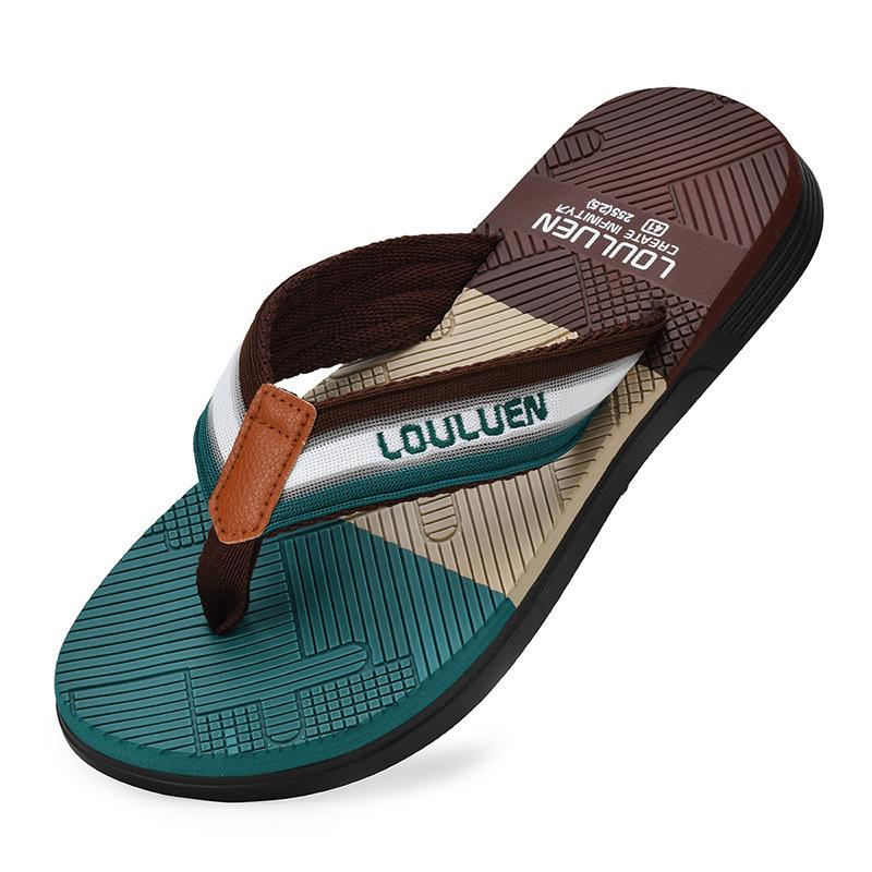 Summer Trend Non-slip Flip-flops Men's Personalized Beach Slippers Men's Soft Bottom Pinch Feet Outside Wearing Cool Slippers