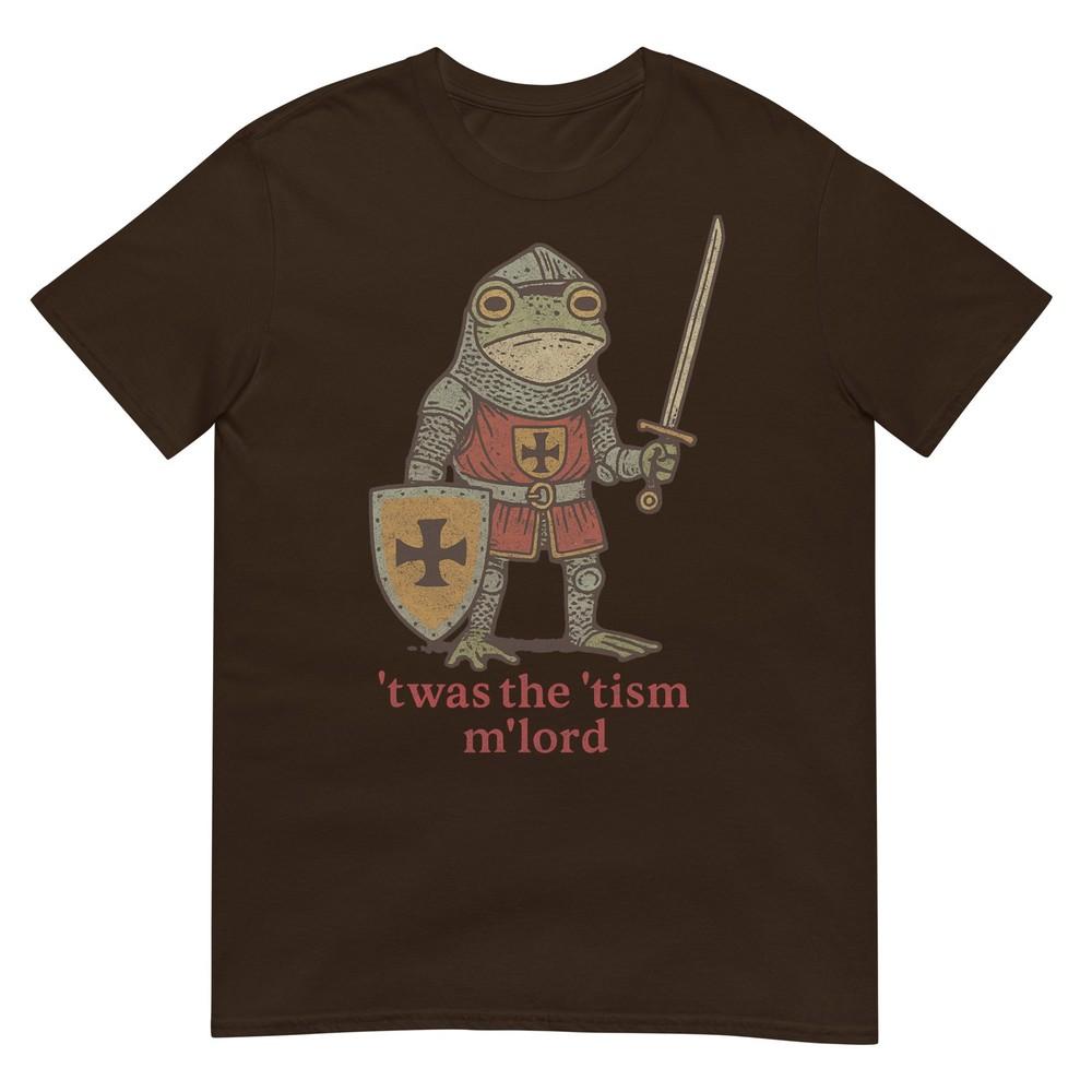 Funny Twas The Tism Mlord Medieval Knight Frog Tsim Tshirt