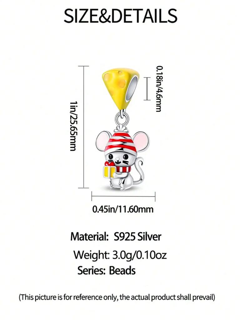 Cheese Mouse Cute Cat Beads Charm Copper Plated Fit Charms Copperoriginal Bracelet For Jewelry Making Diy Charm