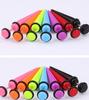 Long Cone Acrylic Perforation Stud Earring Fake Ear Expender Plugs Piercing