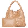 Borsa Tote Intrecciata da Donna Borsa a Mano Intrecciata Grande Borsa a Spalla in Pelle Morbida Borsa Shopper da Lavoro Borsa Tote Estiva da Spiaggia e Viaggio con Portamonete
