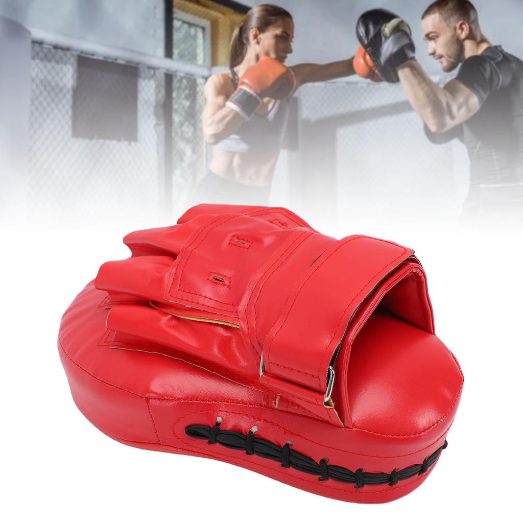 Boxing Curved Punching Mitt PU Leather Boxing Pad with Strap for Taekwondo Training