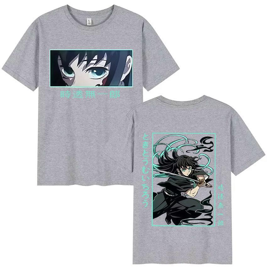 Japanese Anime Muichiro Tokito Graphic T Shirt Mens Women Fashion Oversized T-Shirts Cozy Manga Style Short Sleeve T Shirts Tops