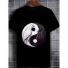 European Sizes Men'S Summer Casual Yin Yang Bird Print T-Shirt,  Lightweight And Breathable, Perfect for Outdoor Activities