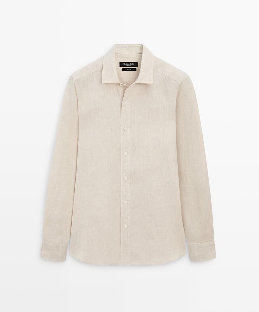Masimodutti Regular Fit Washed 100% Linen Shirt