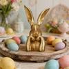 8In Spring Rabbits Easter Decoration Easter Table Centerpiece Decorative Bunny Sculpture Collectibles Gift for Home Indoor