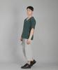 Seinteukeulu V-Neck Plain Short Sleeve T-Shirt Bvs-823 Dark Green